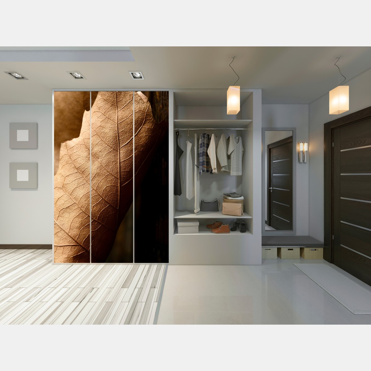 Schrankaufkleber strukturiertes trockenes blatt nahaufnahme – Wallnifity® Schrankaufkleber strukturiertes trockenes blatt nahaufnahme – Wallnifity®