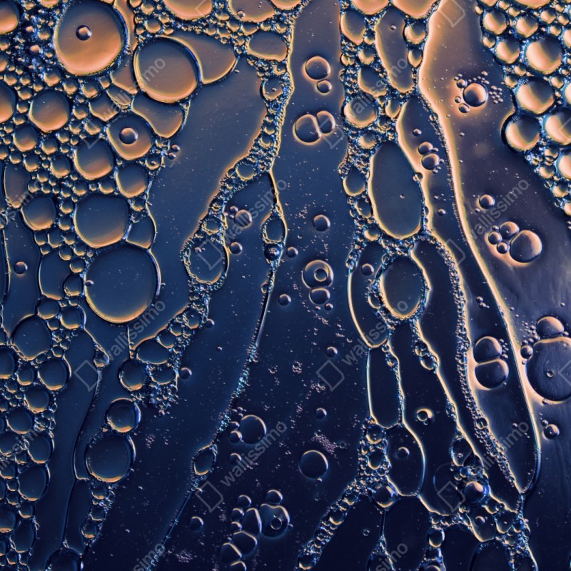 Schrankaufkleber blaue und goldene abstrakte blasen – Wallnifity® Schrankaufkleber blaue und goldene abstrakte blasen – Wallnifity®