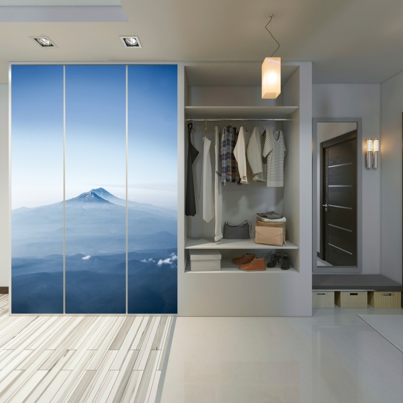 Schrankaufkleber neblige blaue berggipfel – Wallnifity® Schrankaufkleber neblige blaue berggipfel – Wallnifity®