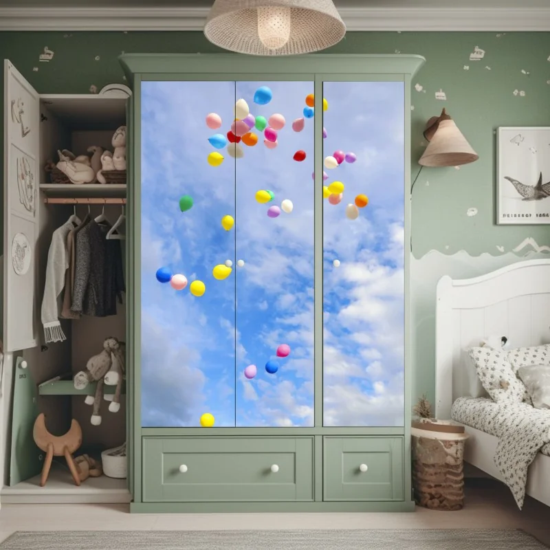 Schrankaufkleber panorama der nächtlichen skyline von Dubai – Wallnifity®