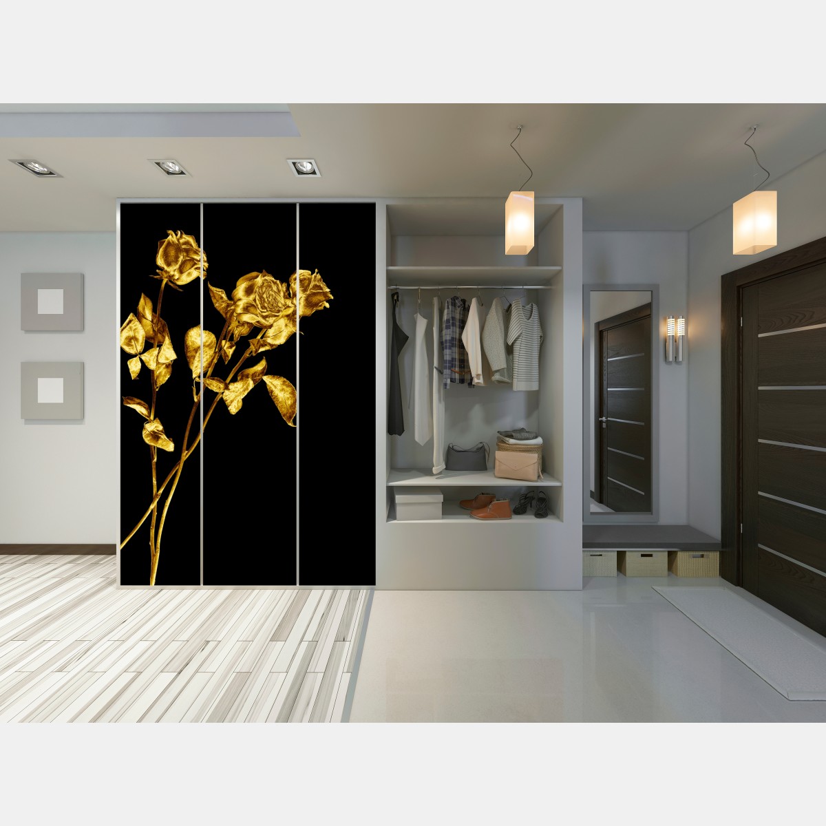 Schrankaufkleber goldene rosen vor schwarzem hintergrund – Wallnifity® Schrankaufkleber goldene rosen vor schwarzem hintergrund – Wallnifity®