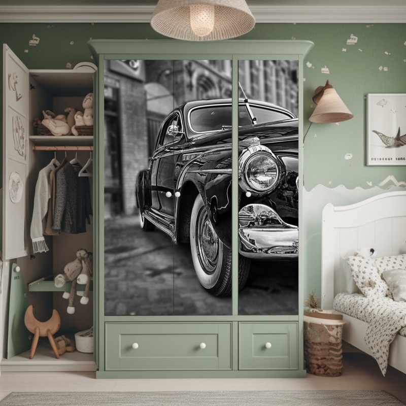 Schrankaufkleber ruhiger monochromer see mit reflexionen – Wallnifity®