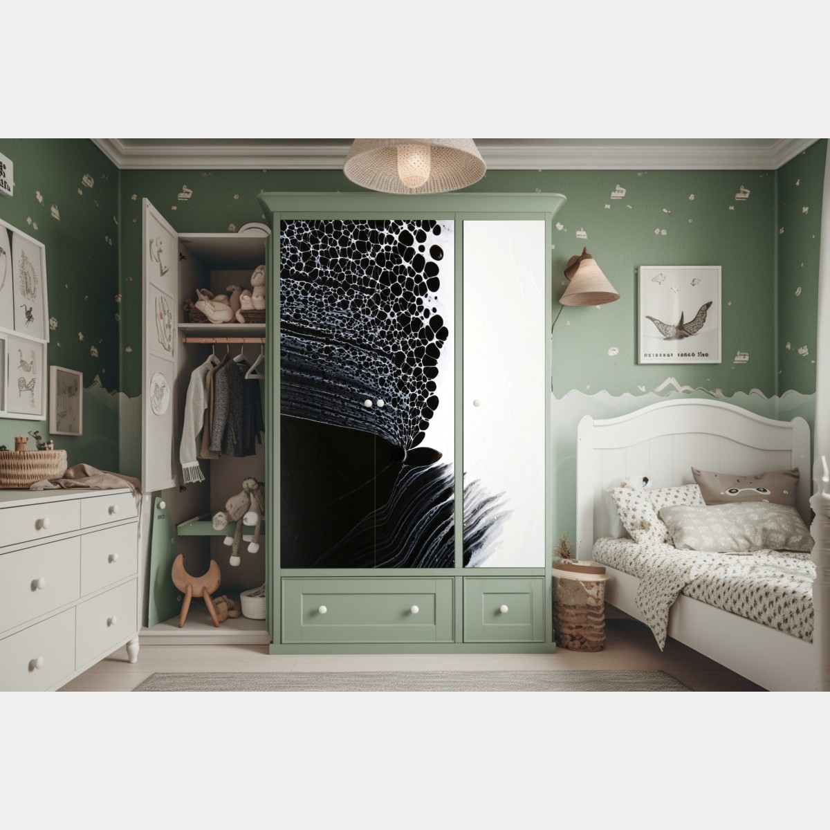 Schrankaufkleber monochromes zellmuster – Wallnifity® Schrankaufkleber monochromes zellmuster – Wallnifity®