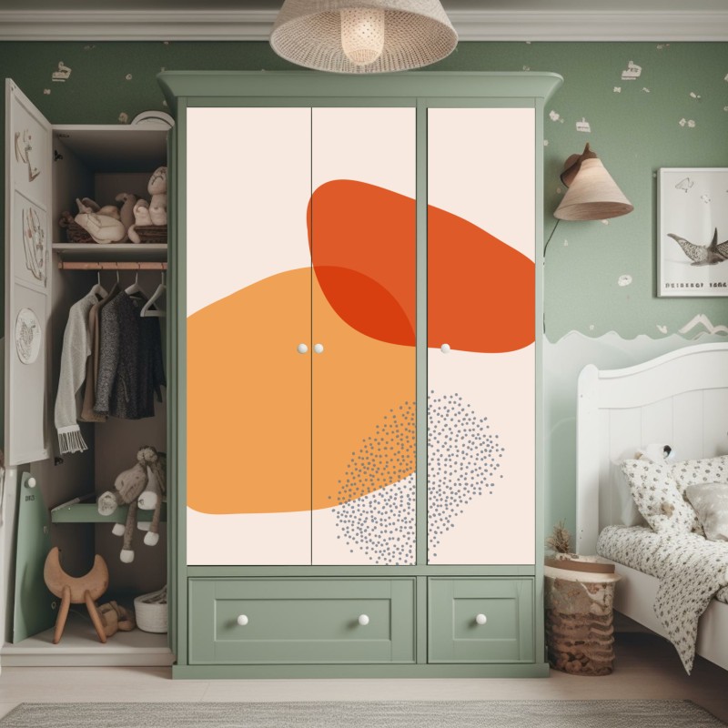 Schrankaufkleber aquarell monstera blättermuster – Wallnifity®