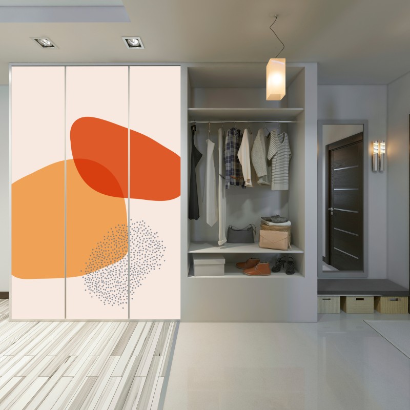 Schrankaufkleber warme abstrakte formen – Wallnifity® Schrankaufkleber warme abstrakte formen – Wallnifity®