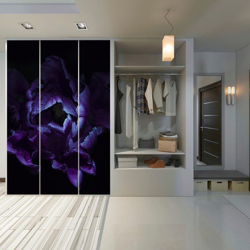 Schrankaufkleber lila tulpe im ultravioletten licht – Wallnifity® Schrankaufkleber lila tulpe im ultravioletten licht – Wallnifity®