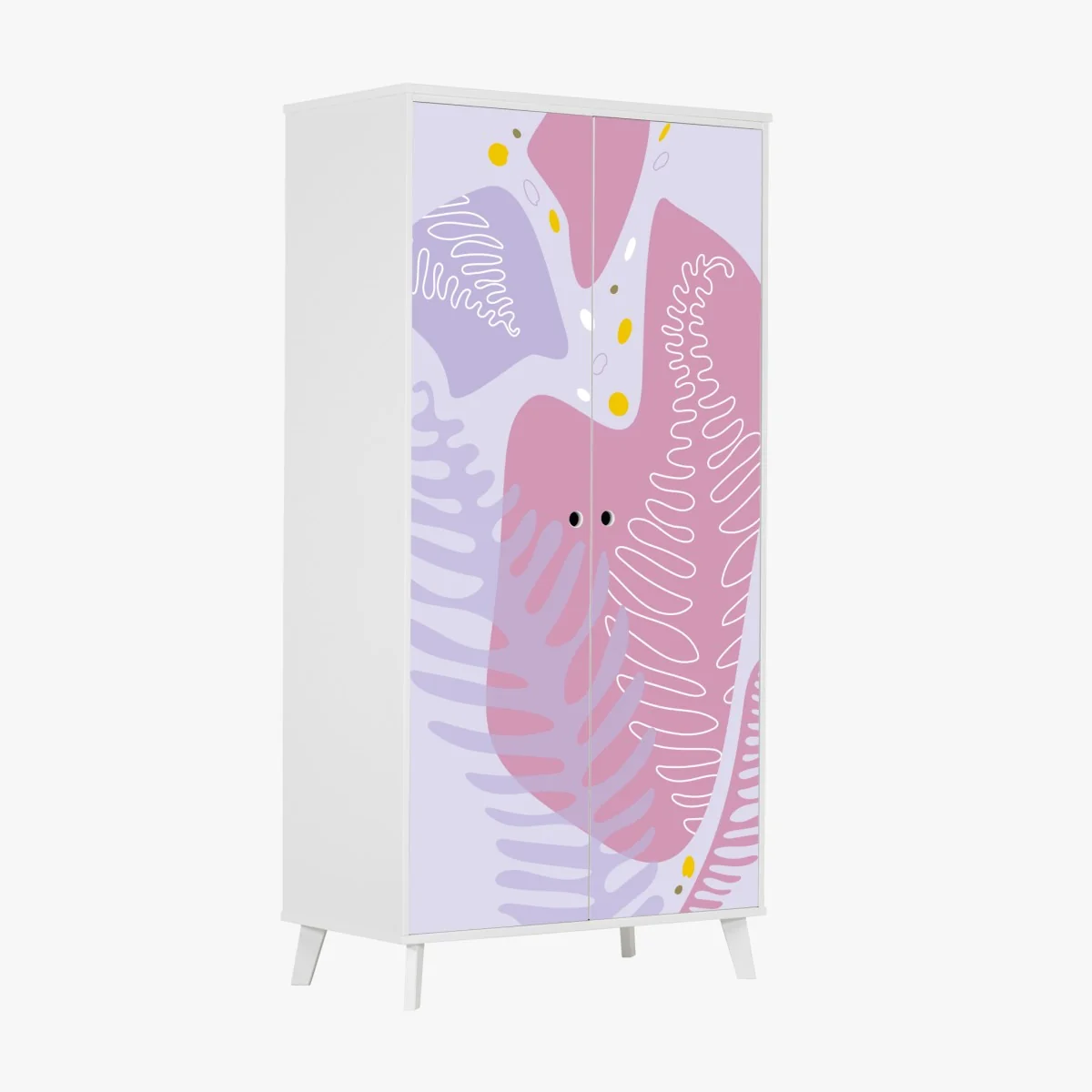 Schrankaufkleber zarte pastell-botanische abstraktion – Wallnifity® Schrankaufkleber zarte pastell-botanische abstraktion – Wallnifity®