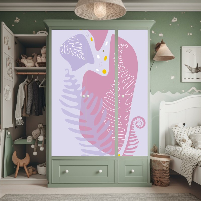 Schrankaufkleber elegantes beiges damastmuster – Wallnifity®