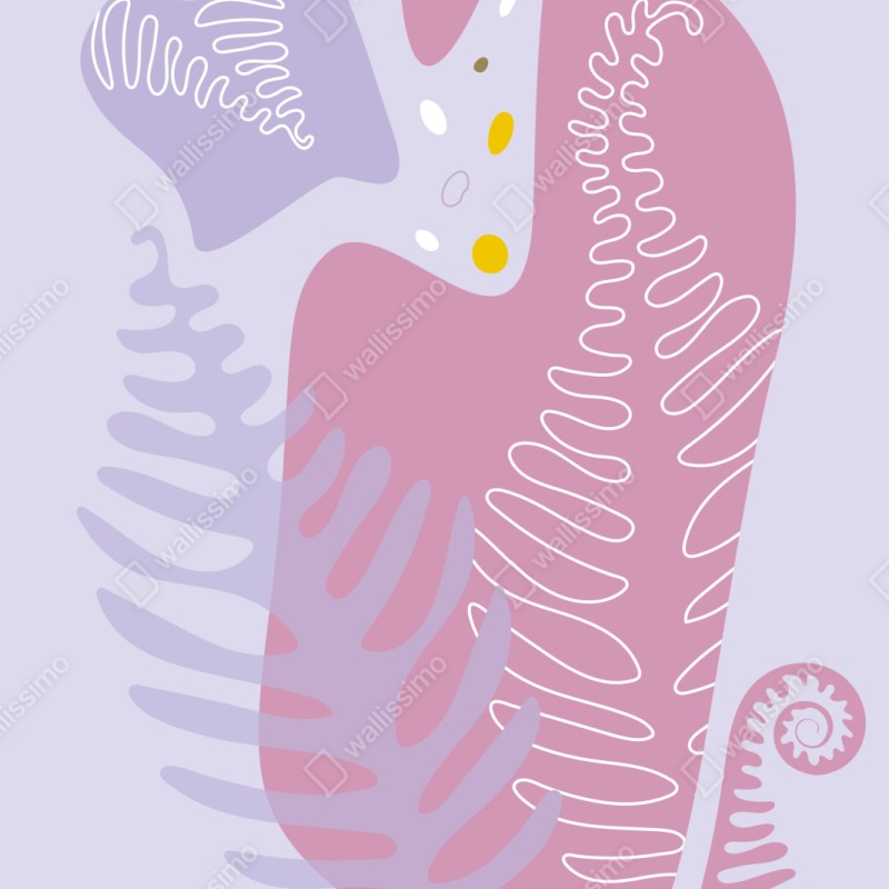 Schrankaufkleber zarte pastell-botanische abstraktion – Wallnifity® Schrankaufkleber zarte pastell-botanische abstraktion – Wallnifity®