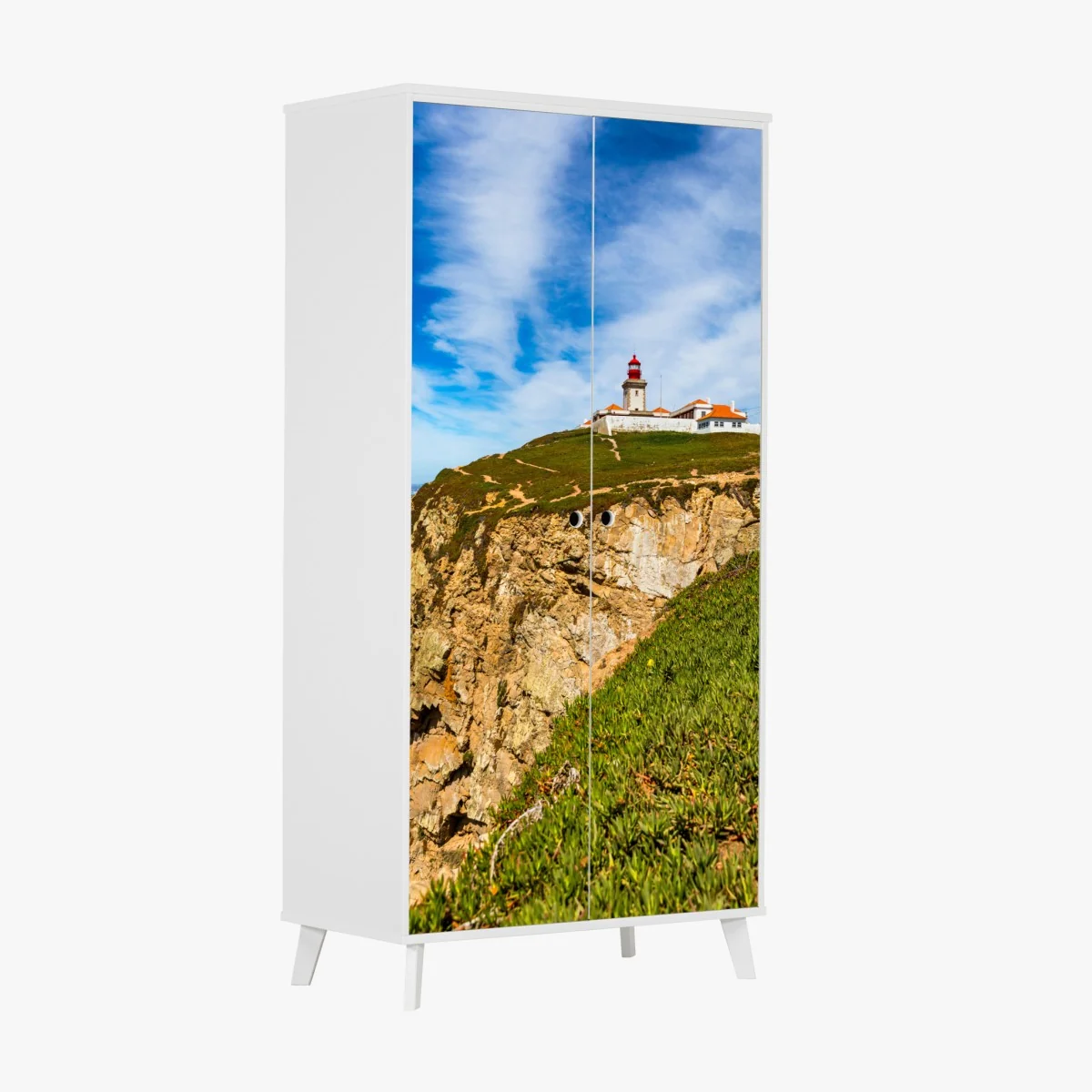 Schrankaufkleber leuchtturm auf den klippen von Cabo da Roca – Wallnifity® Schrankaufkleber leuchtturm auf den klippen von Cabo da Roca – Wallnifity®