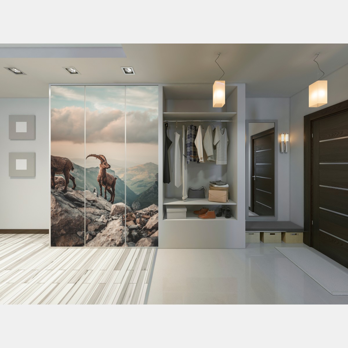 Schrankaufkleber alpensteinbock auf felsigem kamm – Wallnifity® Schrankaufkleber alpensteinbock auf felsigem kamm – Wallnifity®