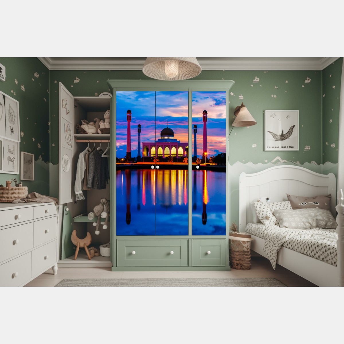 Schrankaufkleber sonnenuntergang an der moschee in Songkhla – Wallnifity® Schrankaufkleber sonnenuntergang an der moschee in Songkhla – Wallnifity®