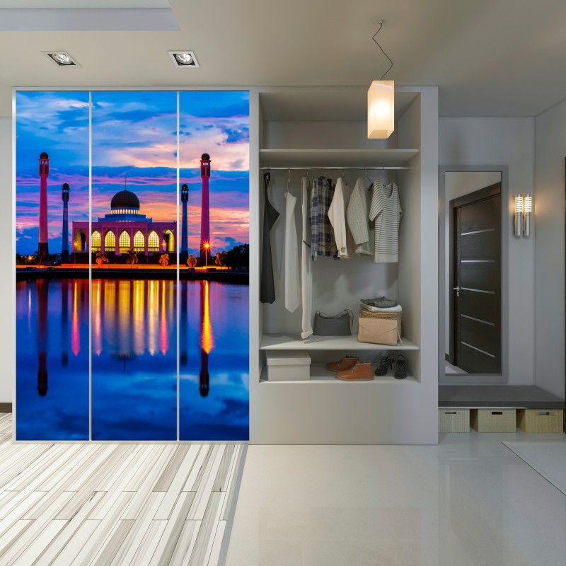 Schrankaufkleber sonnenuntergang an der moschee in Songkhla – Wallnifity® Schrankaufkleber sonnenuntergang an der moschee in Songkhla – Wallnifity®