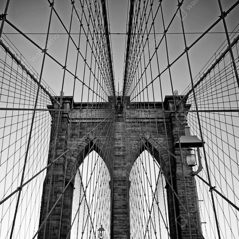 Schrankaufkleber symmetrische hängebrücke in schwarzweiß – Wallnifity® Schrankaufkleber symmetrische hängebrücke in schwarzweiß – Wallnifity®