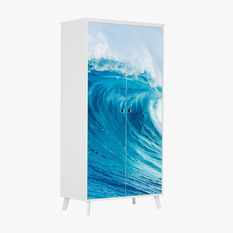 Schrankaufkleber monochrome feder mit wassertropfen – Wallnifity®