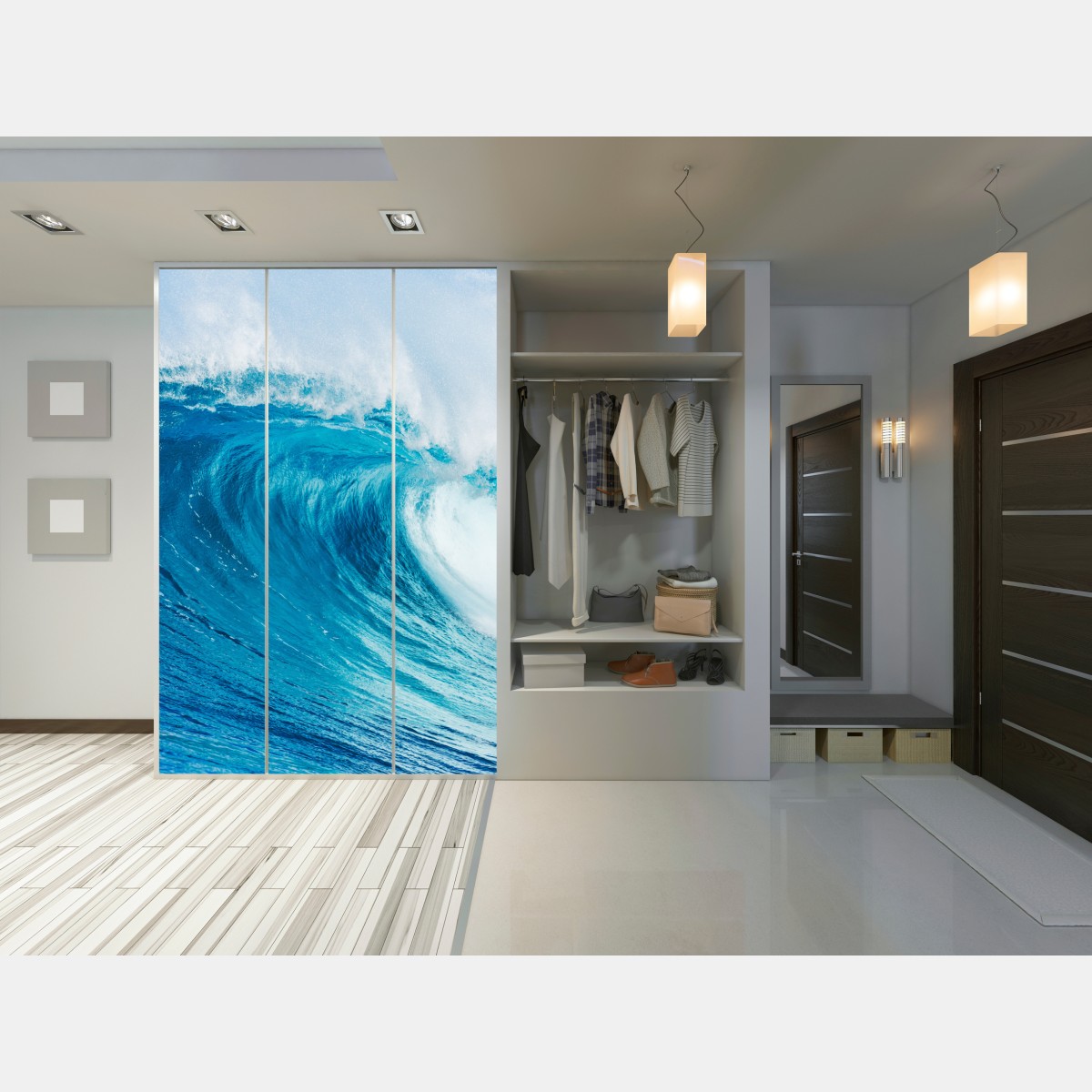 Schrankaufkleber majestätische blaue ozeanwelle – Wallnifity® Schrankaufkleber majestätische blaue ozeanwelle – Wallnifity®