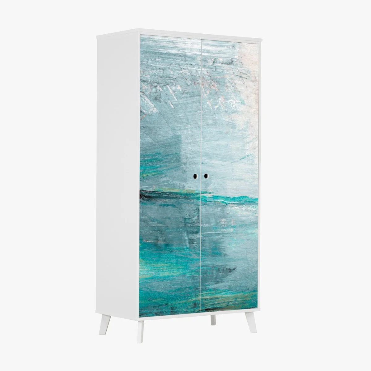 Schrankaufkleber ruhige türkise abstrakte meereslandschaft – Wallnifity® Schrankaufkleber ruhige türkise abstrakte meereslandschaft – Wallnifity®