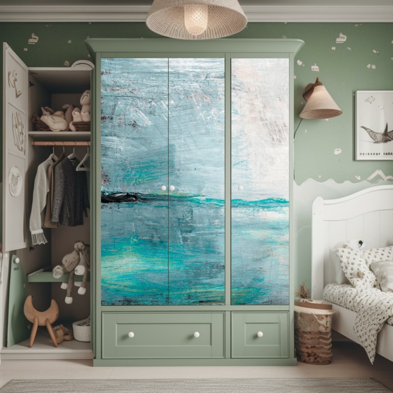 Schrankaufkleber milchstraße über bergspiegelung – Wallnifity®