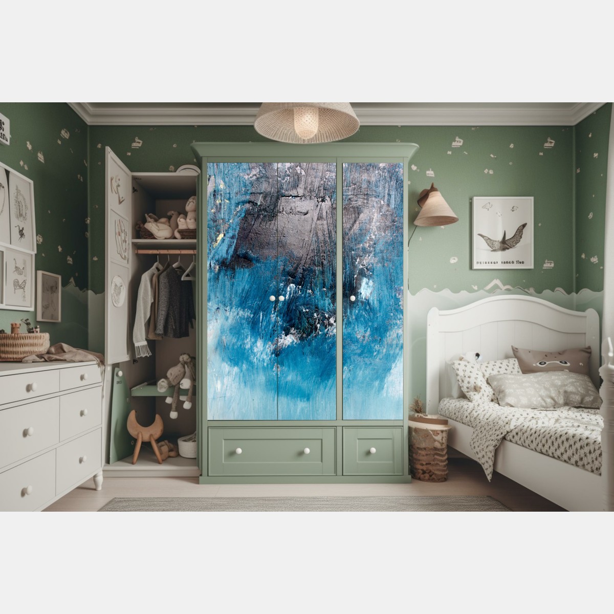 Schrankaufkleber tiefblaue abstrakte struktur – Wallnifity® Schrankaufkleber tiefblaue abstrakte struktur – Wallnifity®