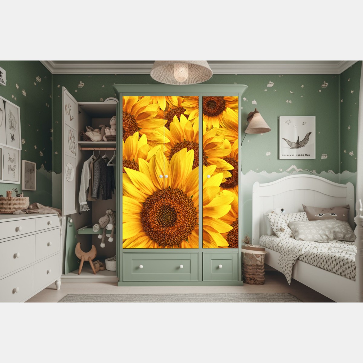 Schrankaufkleber goldene sonnenblumen – Wallnifity® Schrankaufkleber goldene sonnenblumen – Wallnifity®