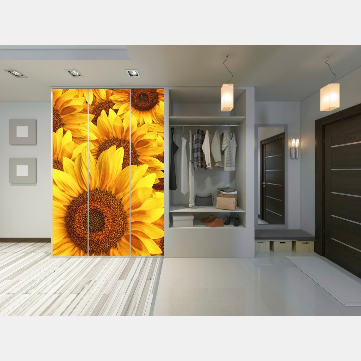 Schrankaufkleber goldene sonnenblumen – Wallnifity® Schrankaufkleber goldene sonnenblumen – Wallnifity®