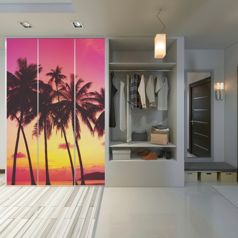 Schrankaufkleber tropischer sonnenuntergang mit palmen, Thailand – Wallnifity® Schrankaufkleber tropischer sonnenuntergang mit palmen, Thailand – Wallnifity®