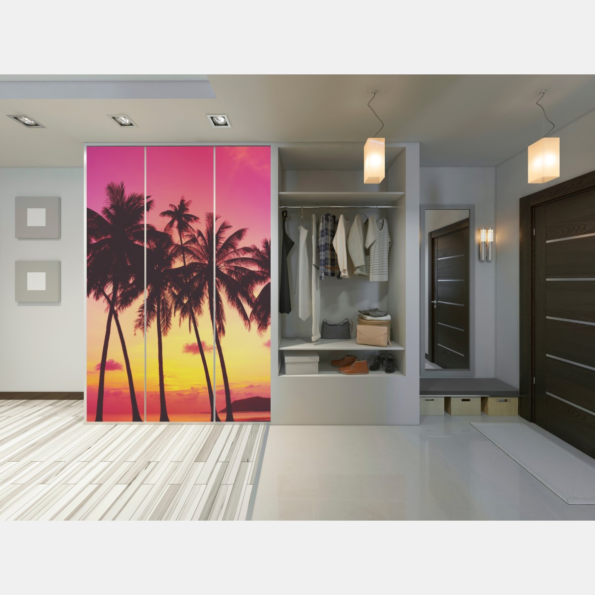 Schrankaufkleber tropischer sonnenuntergang mit palmen, Thailand – Wallnifity® Schrankaufkleber tropischer sonnenuntergang mit palmen, Thailand – Wallnifity®