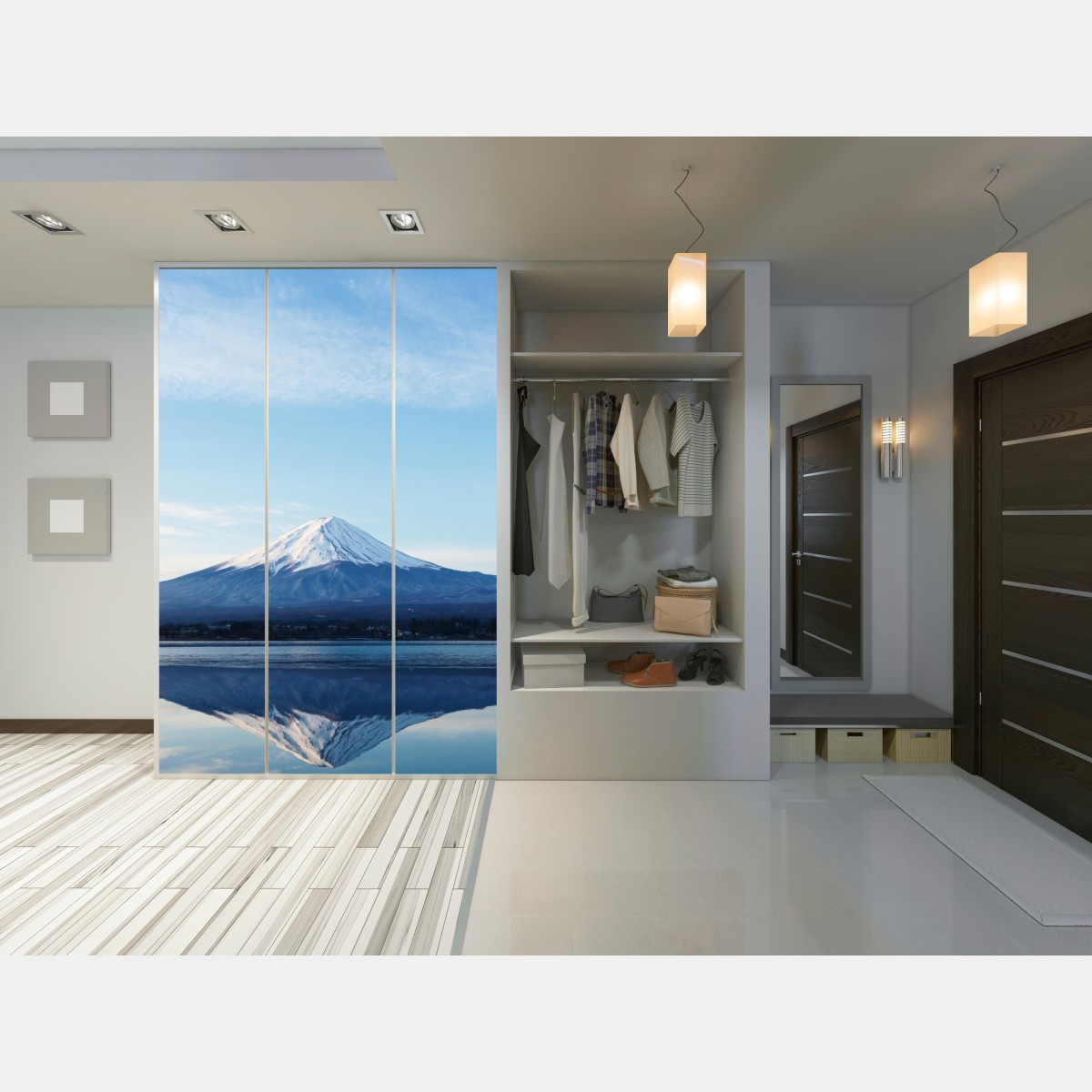 Schrankaufkleber berg Fuji spiegelung im see – Wallnifity® Schrankaufkleber berg Fuji spiegelung im see – Wallnifity®