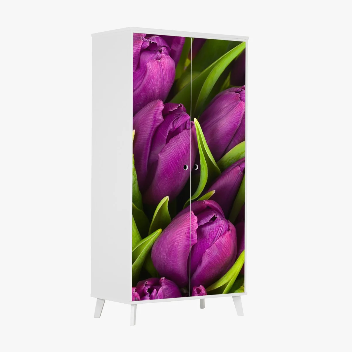 Schrankaufkleber lila tulpen im bukett – Wallnifity® Schrankaufkleber lila tulpen im bukett – Wallnifity®