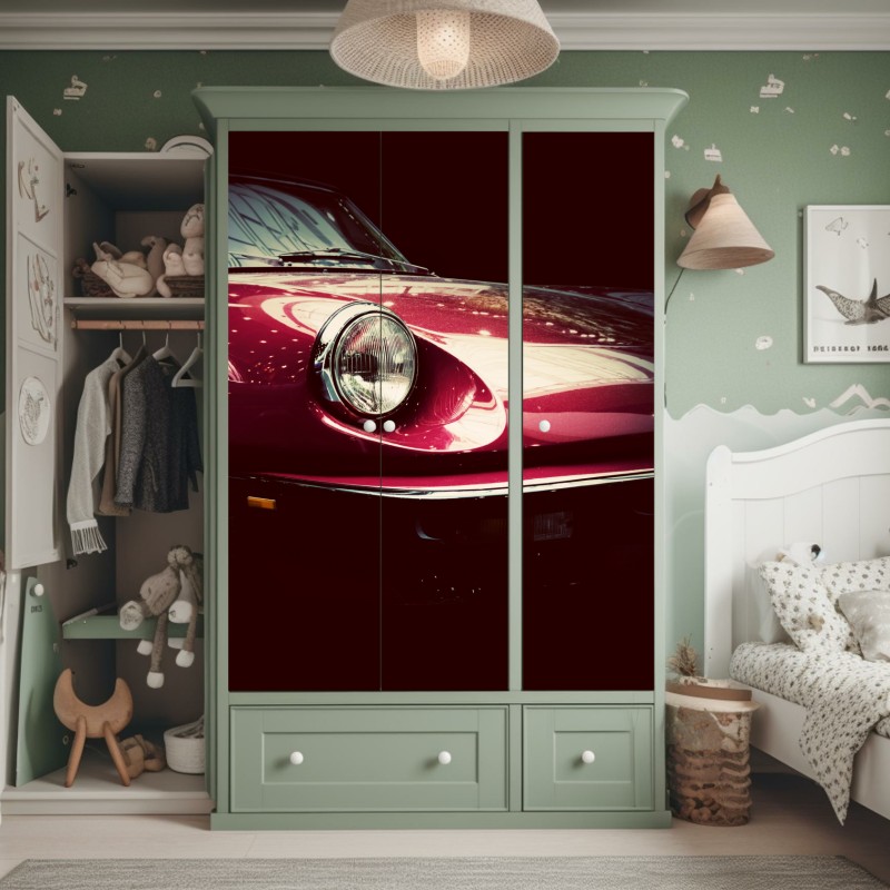 Schrankaufkleber sonniger waldweg zwischen kiefern – Wallnifity®