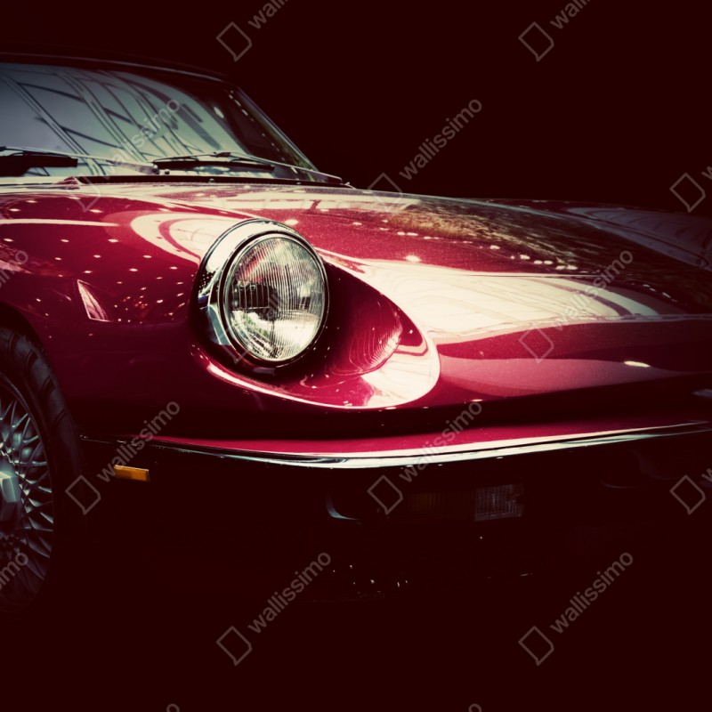 Schrankaufkleber nahaufnahme eines klassischen roten sportwagens – Wallnifity®