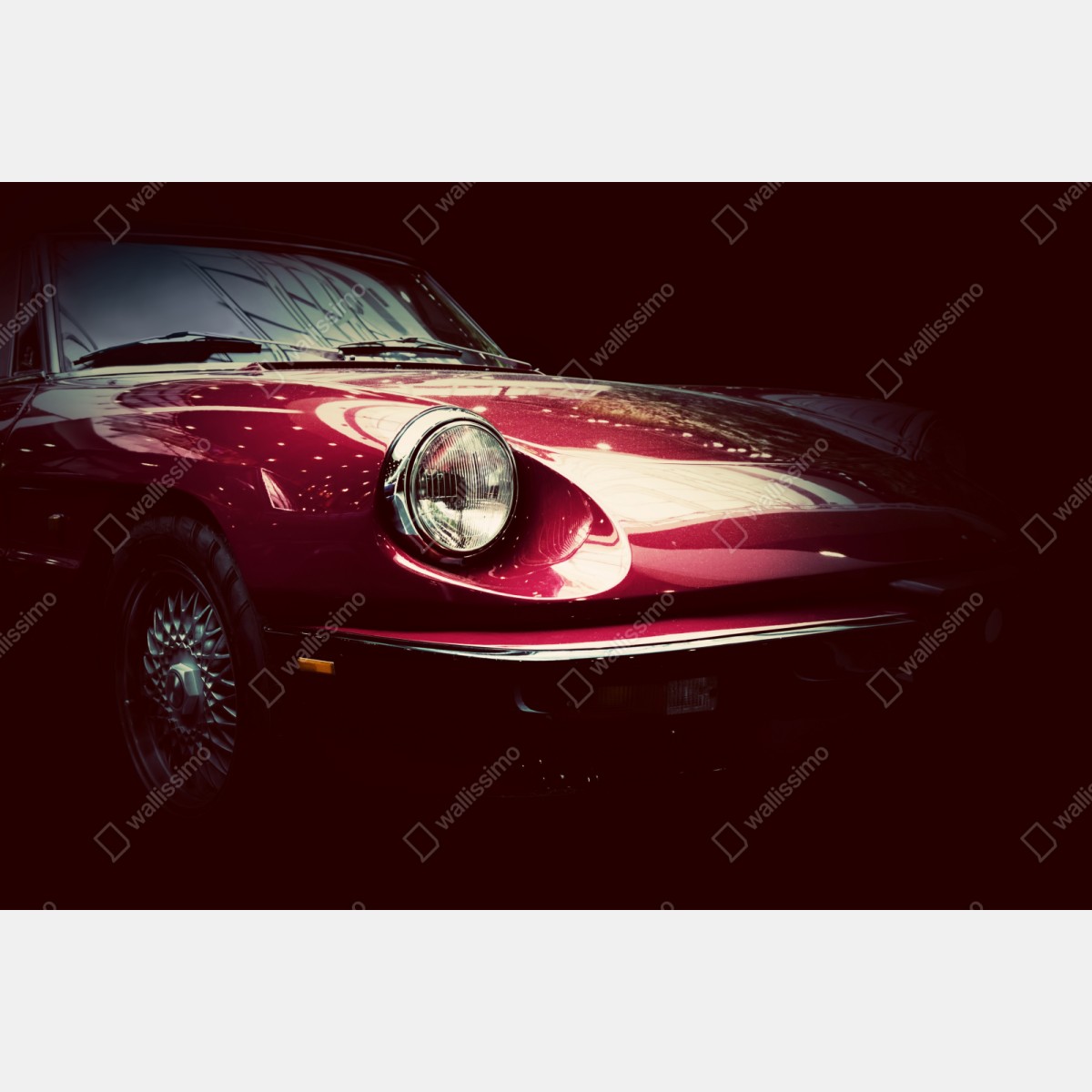 Schrankaufkleber nahaufnahme eines klassischen roten sportwagens – Wallnifity®