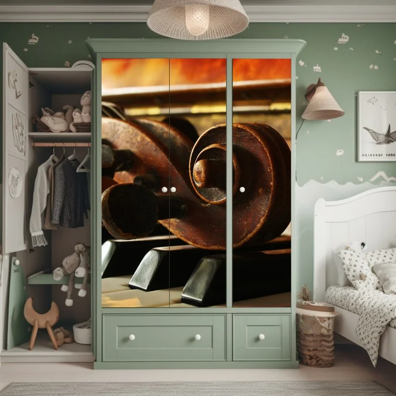 Schrankaufkleber aquarellmuster mit vögeln und rosen – Wallnifity®