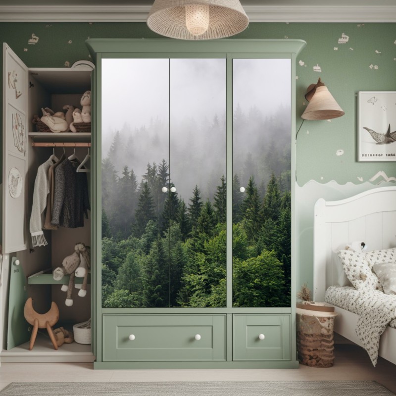 Schrankaufkleber sanftes blumiges profil mit fließendem haar – Wallnifity®