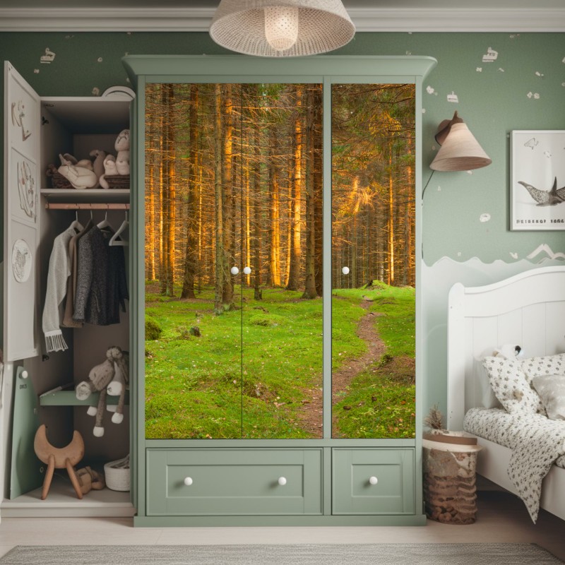 Schrankaufkleber impressionistische mohnwiese – Wallnifity®
