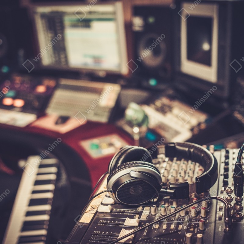 Schrankaufkleber vintage aufnahmestudio am mischpult – Wallnifity® Schrankaufkleber vintage aufnahmestudio am mischpult – Wallnifity®