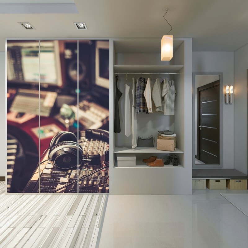 Schrankaufkleber vintage aufnahmestudio am mischpult – Wallnifity® Schrankaufkleber vintage aufnahmestudio am mischpult – Wallnifity®