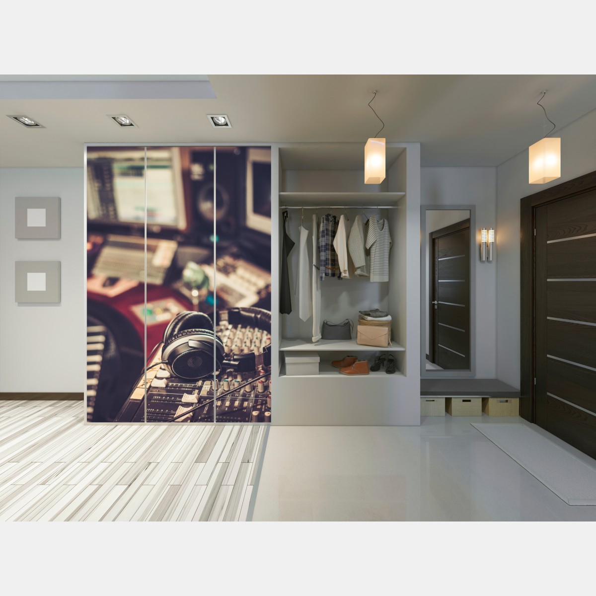 Schrankaufkleber vintage aufnahmestudio am mischpult – Wallnifity® Schrankaufkleber vintage aufnahmestudio am mischpult – Wallnifity®