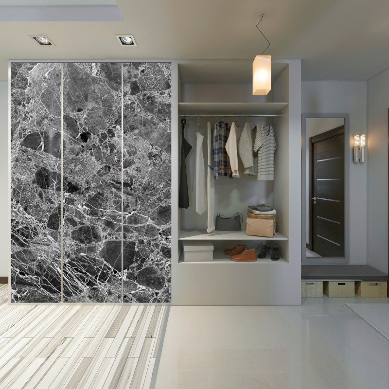 Schrankaufkleber monochrome marmortextur – Wallnifity®