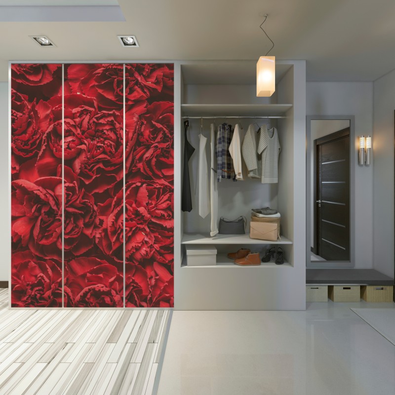 Schrankaufkleber vintage rote nelken blumenmuster – Wallnifity® Schrankaufkleber vintage rote nelken blumenmuster – Wallnifity®