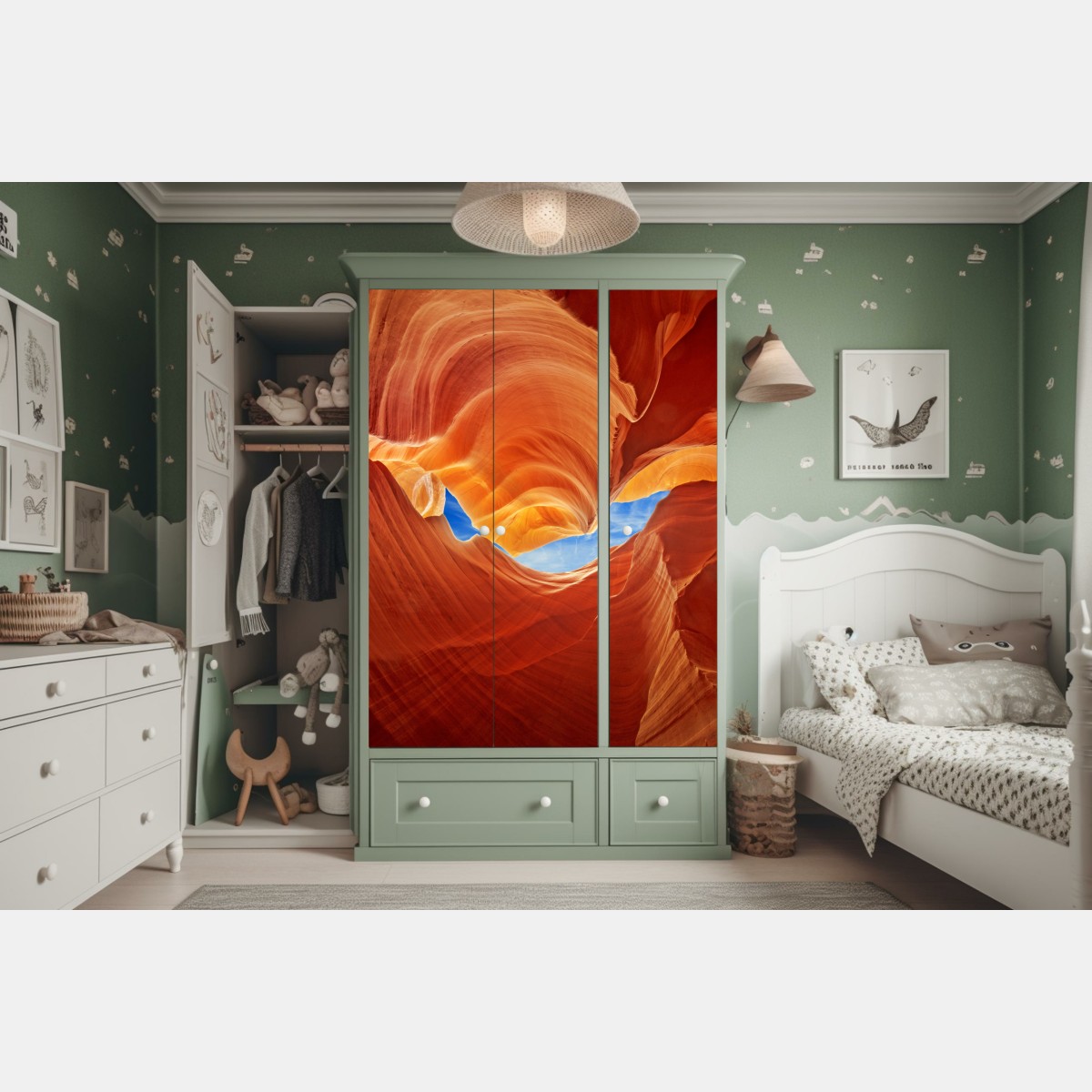 Schrankaufkleber Antelope Canyon geschwungene sandsteinformationen – Wallnifity® Schrankaufkleber Antelope Canyon geschwungene sandsteinformationen – Wallnifity®