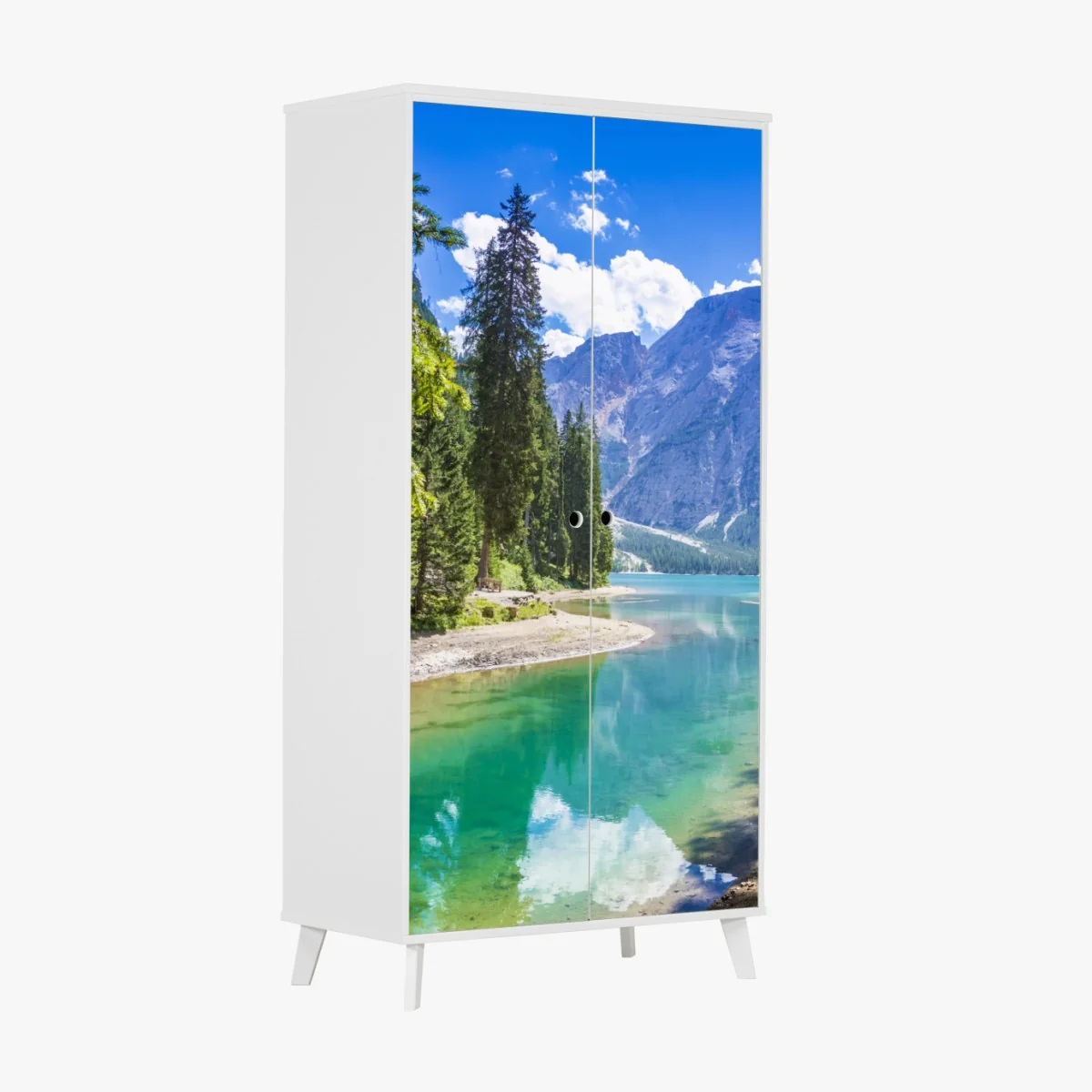 Schrankaufkleber Pragser Wildsee türkisblauer bergsee – Wallnifity® Schrankaufkleber Pragser Wildsee türkisblauer bergsee – Wallnifity®