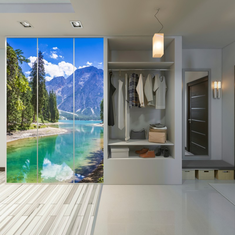 Schrankaufkleber Pragser Wildsee türkisblauer bergsee – Wallnifity® Schrankaufkleber Pragser Wildsee türkisblauer bergsee – Wallnifity®