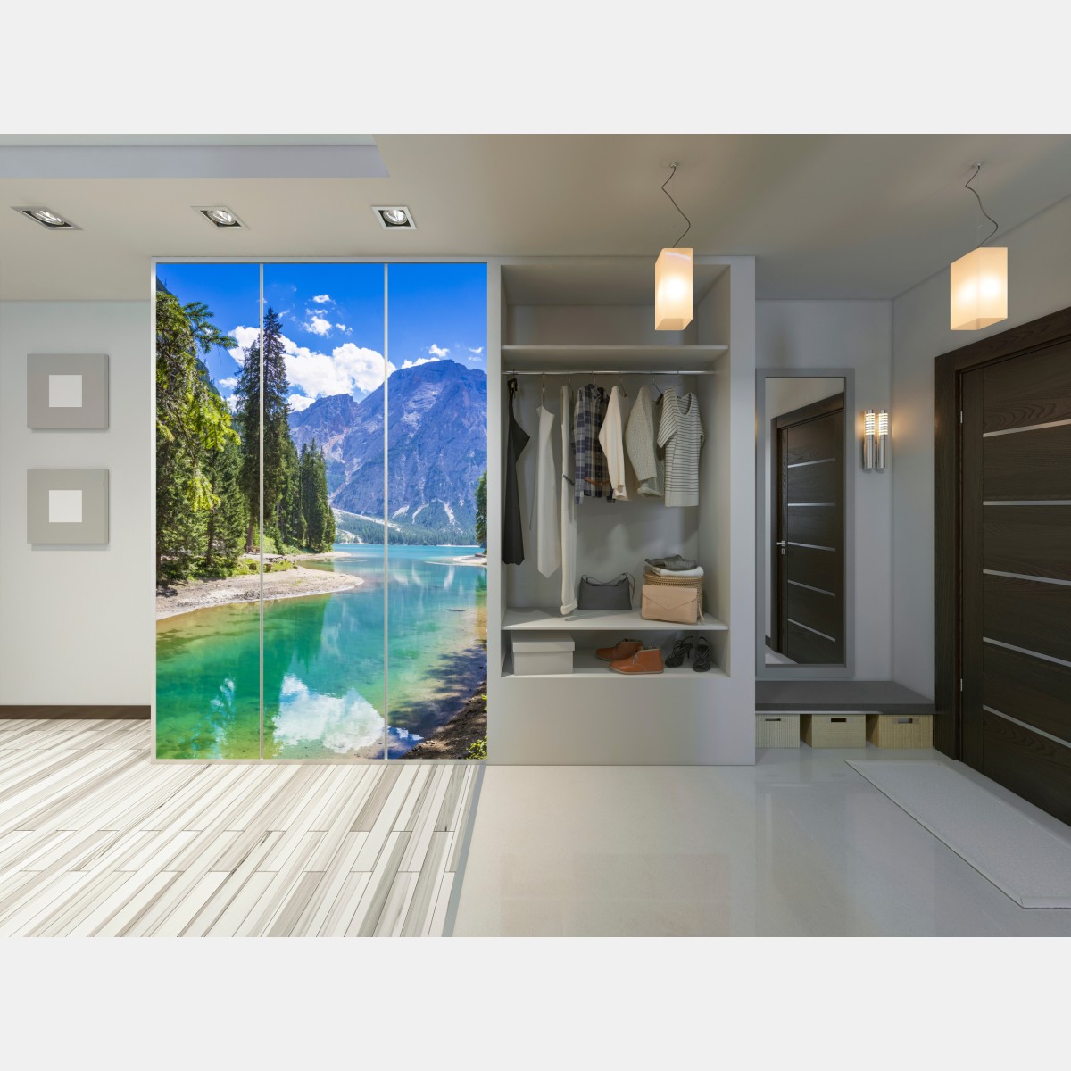 Schrankaufkleber Pragser Wildsee türkisblauer bergsee – Wallnifity® Schrankaufkleber Pragser Wildsee türkisblauer bergsee – Wallnifity®