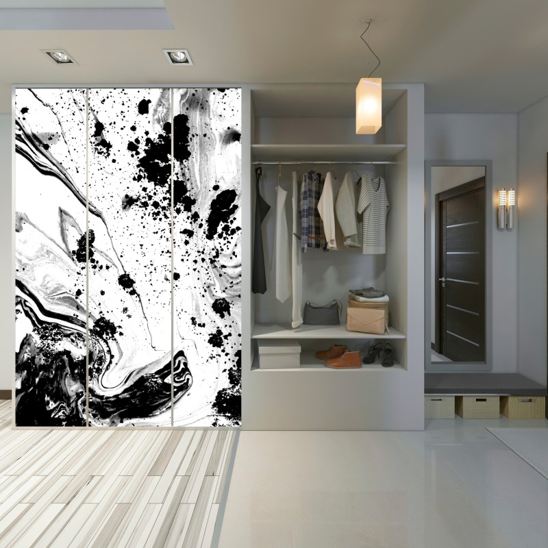 Schrankaufkleber monochromes marmormuster abstrakt – Wallnifity® Schrankaufkleber monochromes marmormuster abstrakt – Wallnifity®