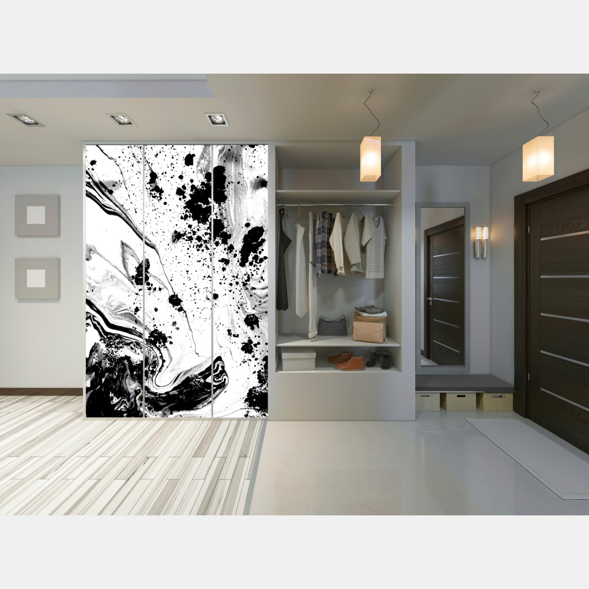 Schrankaufkleber monochromes marmormuster abstrakt – Wallnifity® Schrankaufkleber monochromes marmormuster abstrakt – Wallnifity®