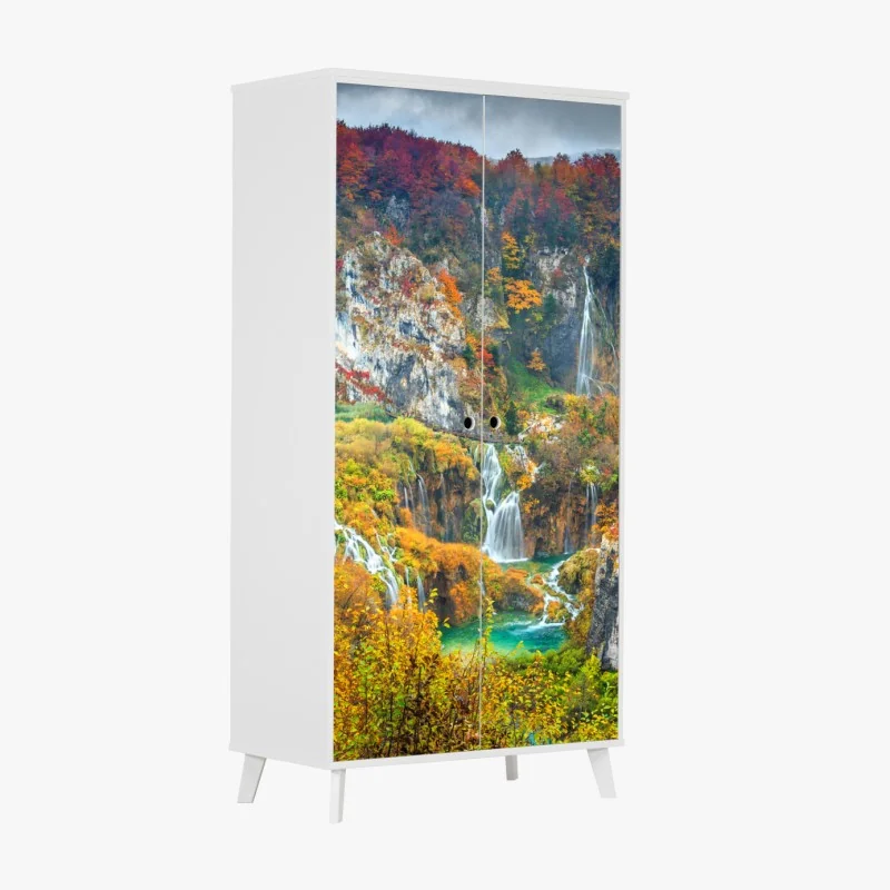 Schrankaufkleber lebhaftes aquarell blumenmuster – Wallnifity®