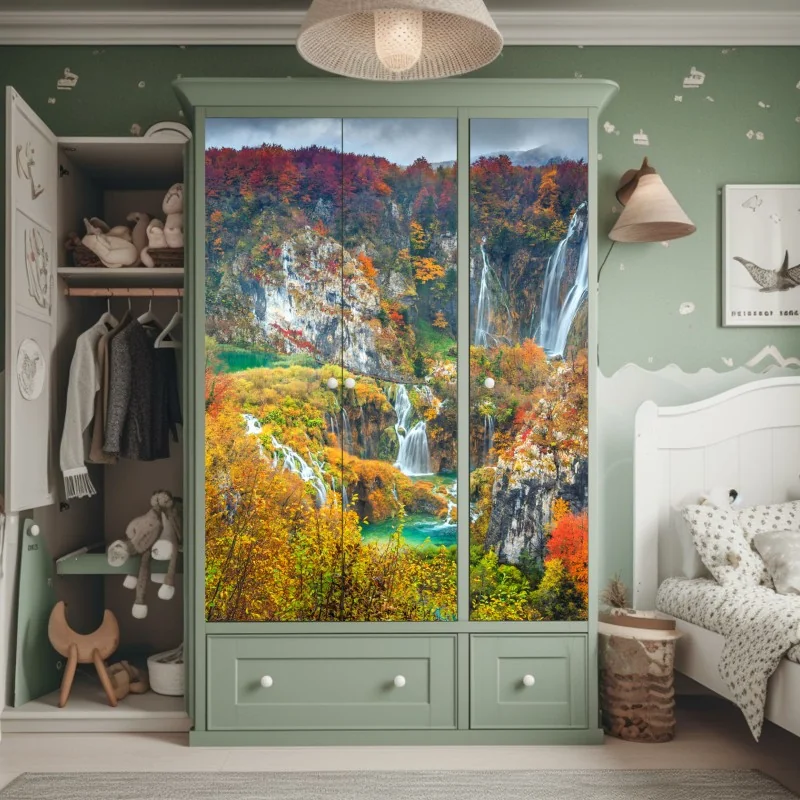 Schrankaufkleber lebhaftes aquarell blumenmuster – Wallnifity®
