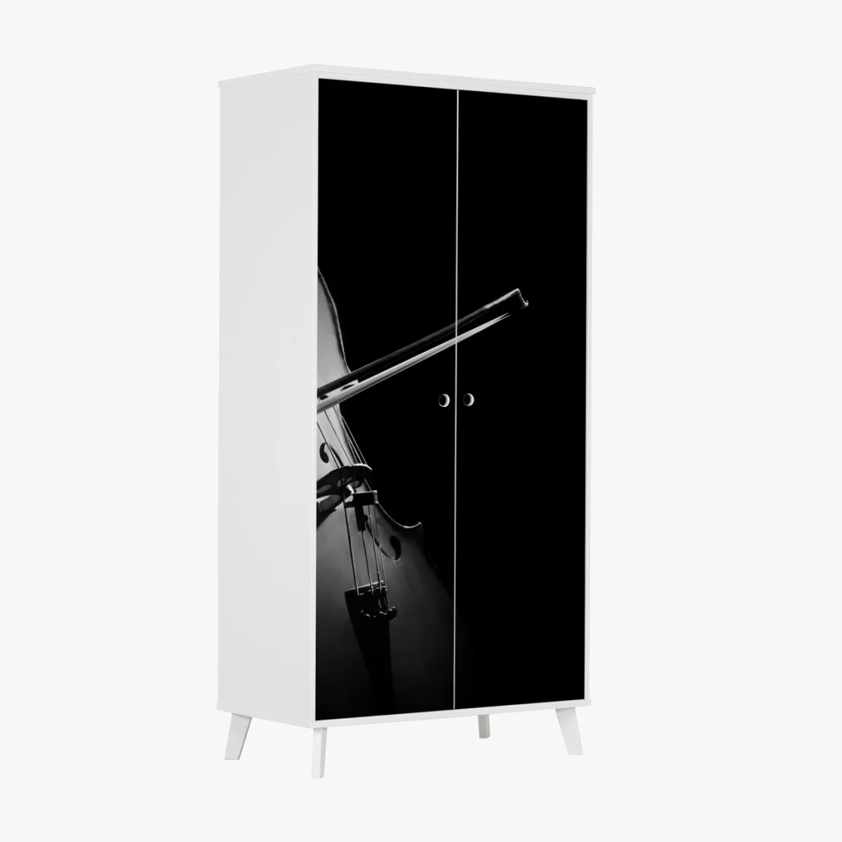 Schrankaufkleber elegantes cello in monochrom – Wallnifity® Schrankaufkleber elegantes cello in monochrom – Wallnifity®