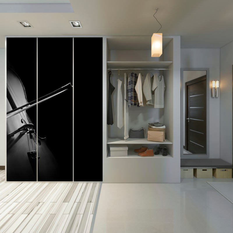 Schrankaufkleber elegantes cello in monochrom – Wallnifity® Schrankaufkleber elegantes cello in monochrom – Wallnifity®